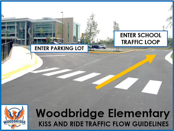 the entrance to the kiss and ride line.
